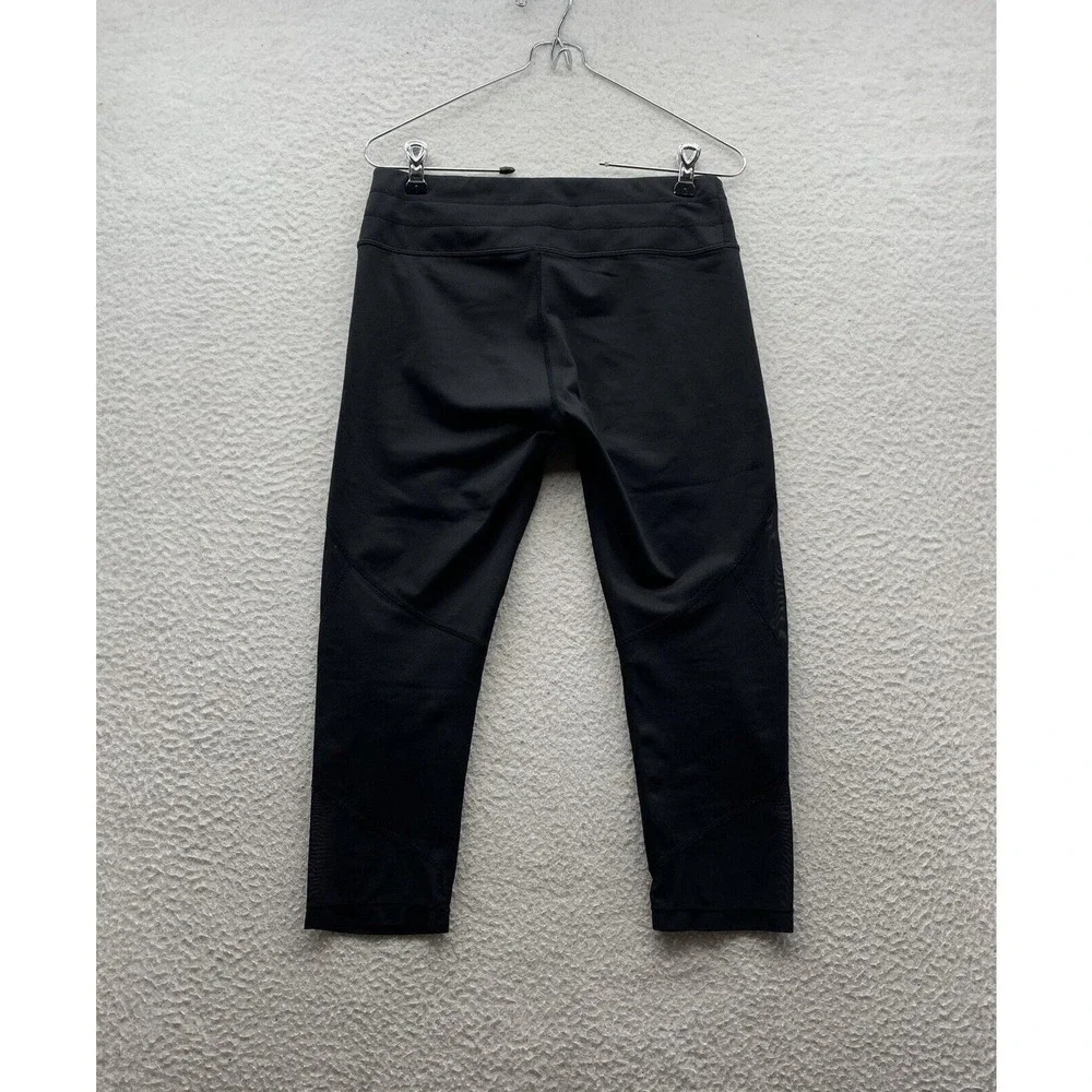 Athleta Capri Leggings Womens Small S Black Sheer‎ Mesh Activewear Athleisure